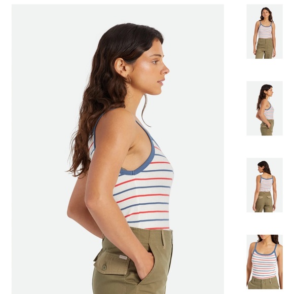 NWT Brixton Samantha Tank Top with Horizontal Stripes Size S - Picture 2 of 9